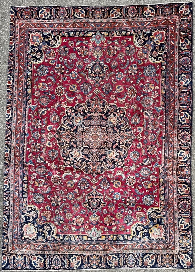VINTAGE PERSIAN MASHAD HAND KNOTTED RUG, 8.5 x 12.0 (257cm x 366cm) (1 of 5)