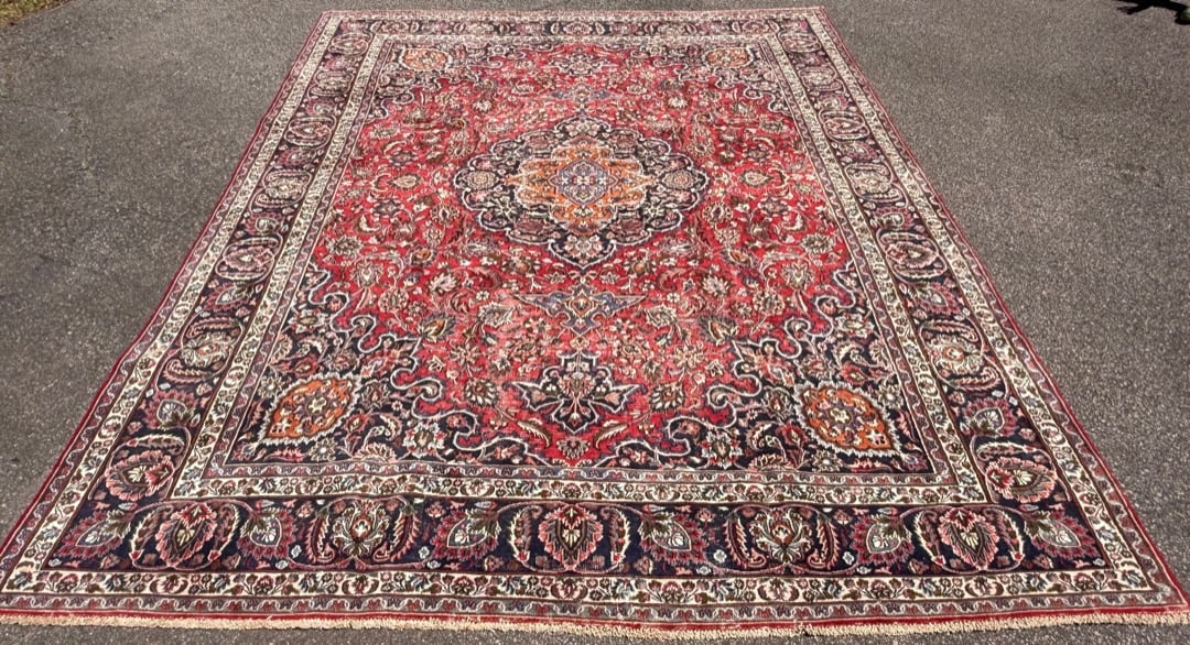 ANTIQUE PERSIAN MASHAD HAND KNOTTED RUG, 9.8 x 12.7 (295cm x 384cm) (1 of 6)