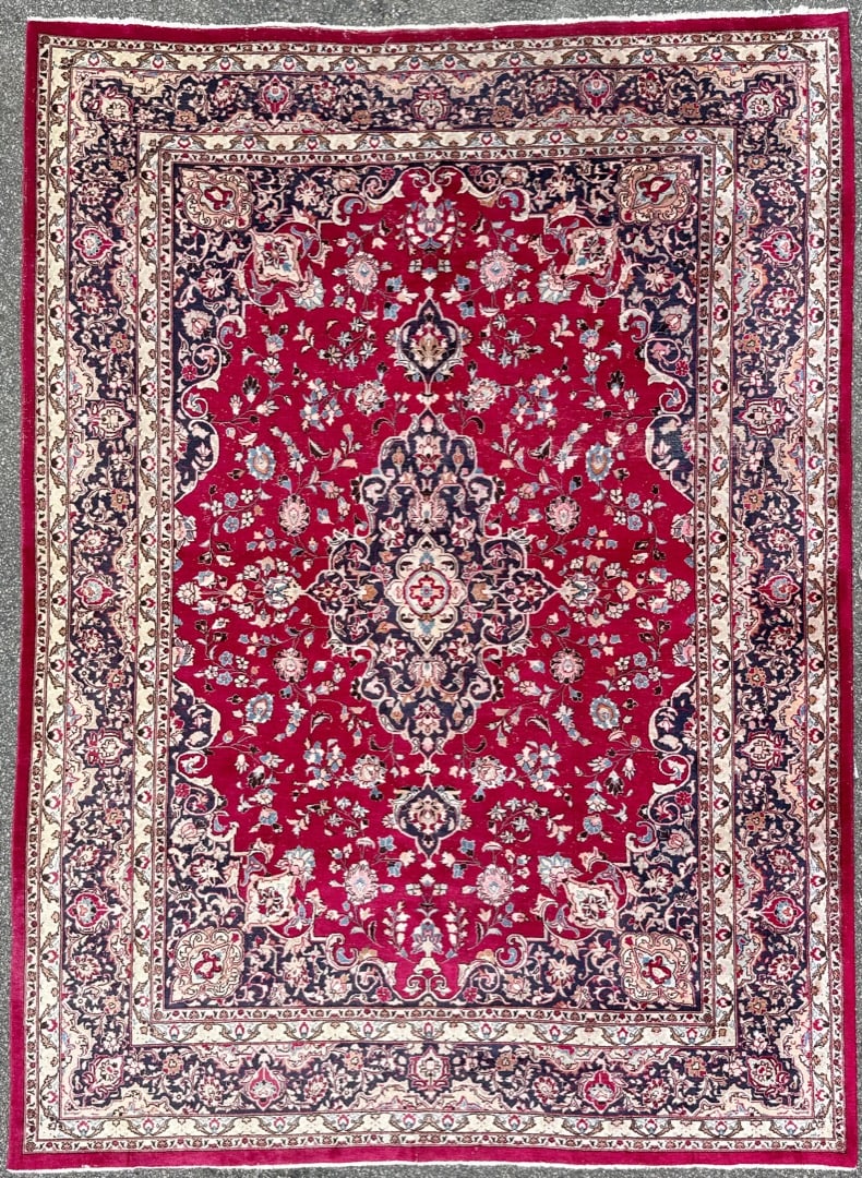 VINTAGE PERSIAN MASHAD HAND KNOTTED RUG, 8.2 x 11.1 (249cm x 338cm) (1 of 7)