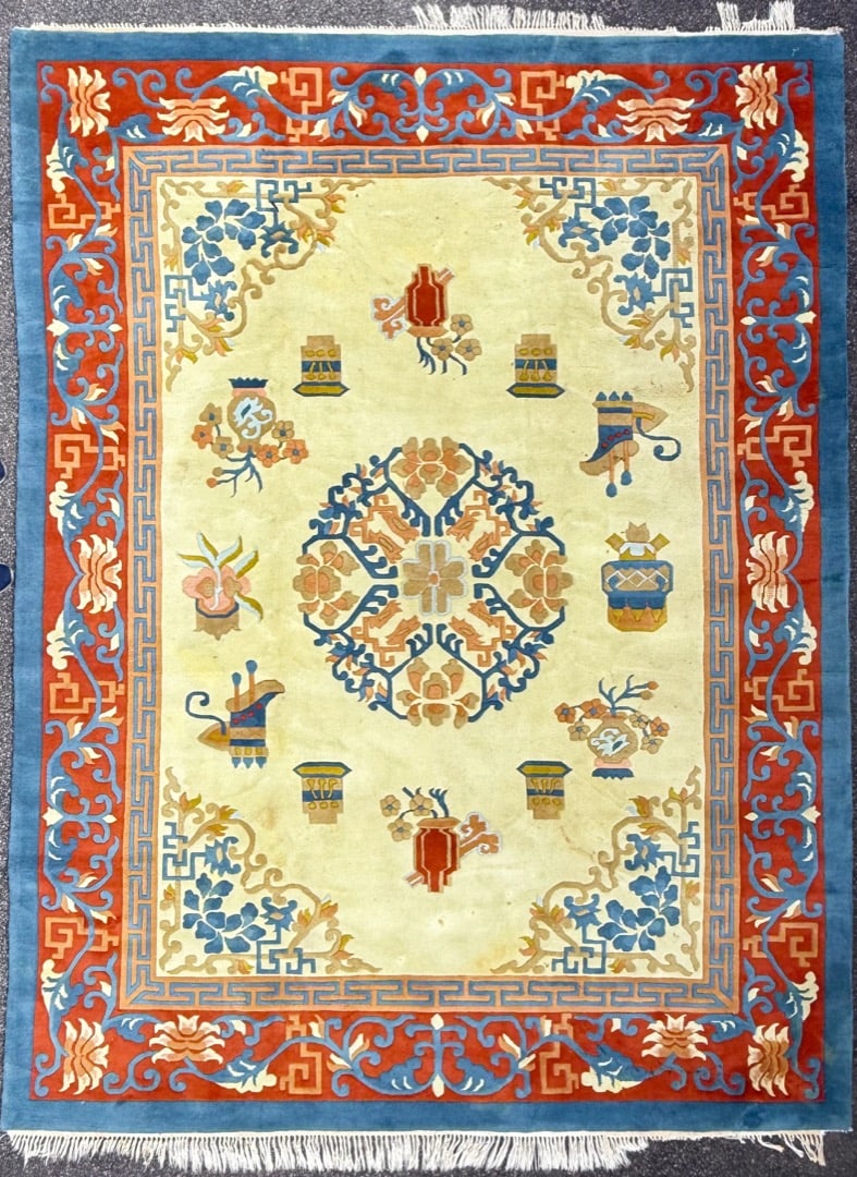 ART DECO HAND KNOTTED RUG, 9.1 x 12.7 (277cm x 384cm) (1 of 6)