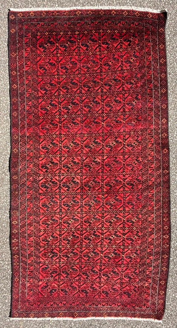 VINTAGE TURKEMAN HAND KNOTTED RUG, 3.2 x 6.3 (97cm x 191cm) (1 of 3)
