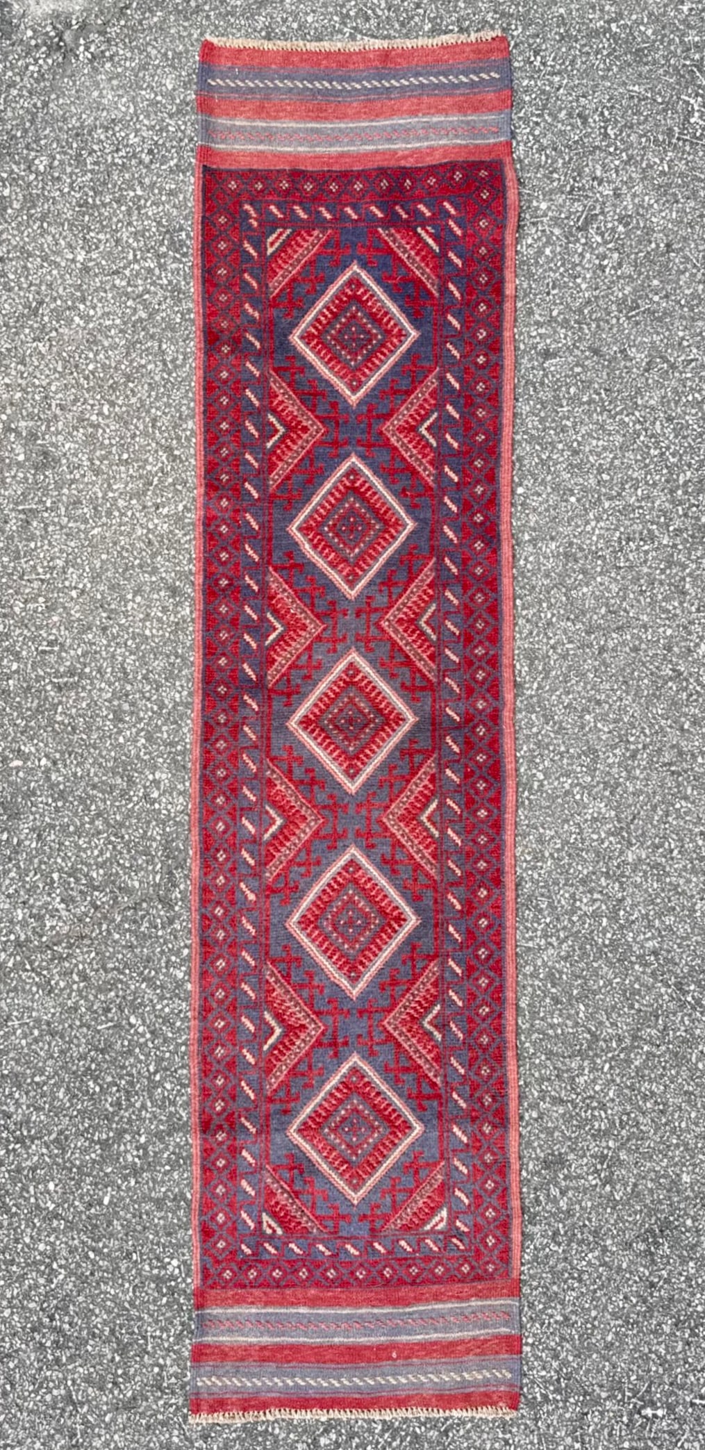 TRIBAL MASHWANI HAND KNOTTED RUNNER, NEW, 2.0 x 8.0 (61cm x 244cm)