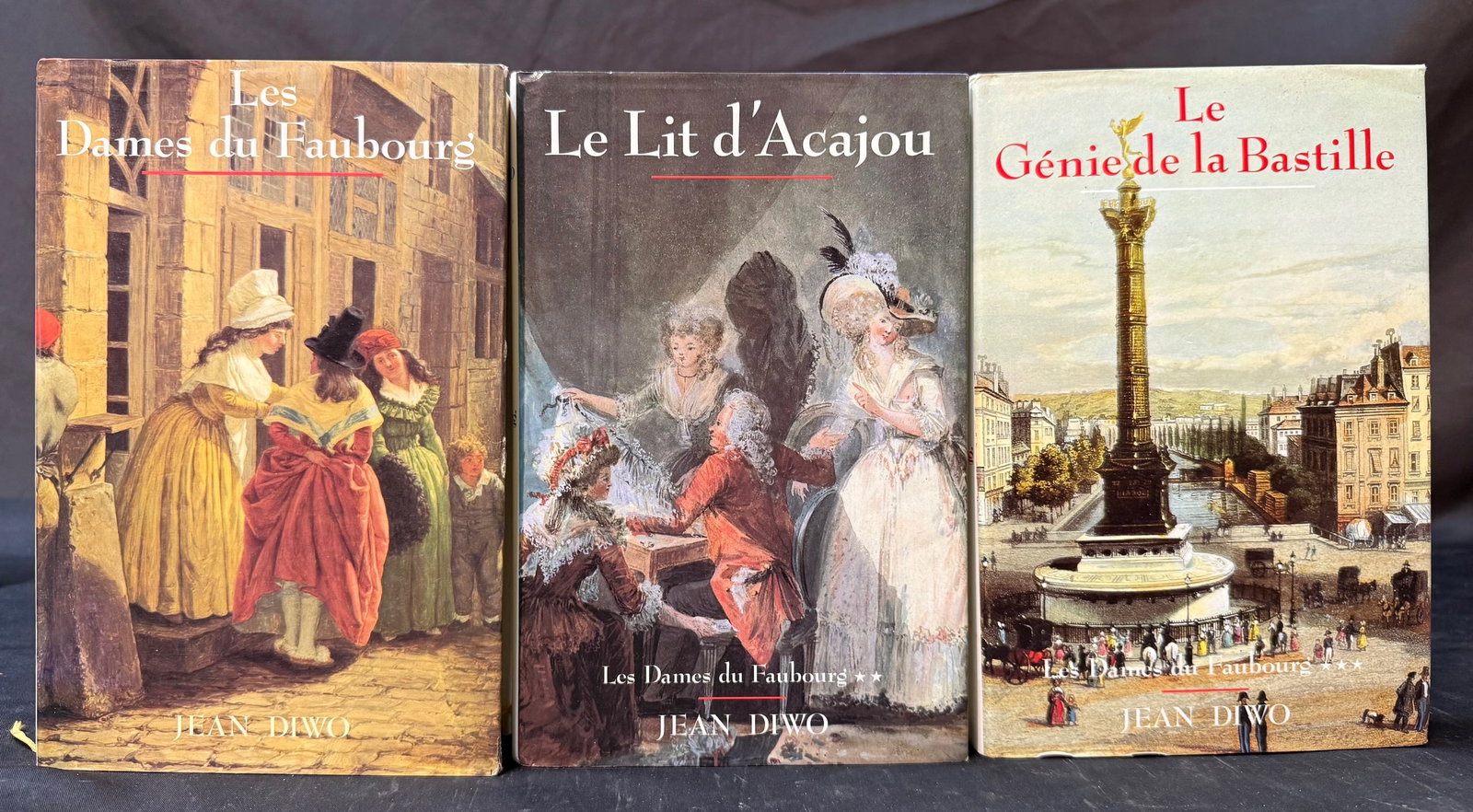 JEAN DIWO ?LES DAMES DU FAUBOURG? COMPLETE 3-VOLUME SET, FRENCH HISTORICAL TRILOGY, WHITE HOUSE CHEF: A richly evocative complete 3-volume set of Jean Diwo’s celebrated Les Dames du Faubourg. This is a sweeping French historical saga chronicling the lives, craft, and culture of Parisia