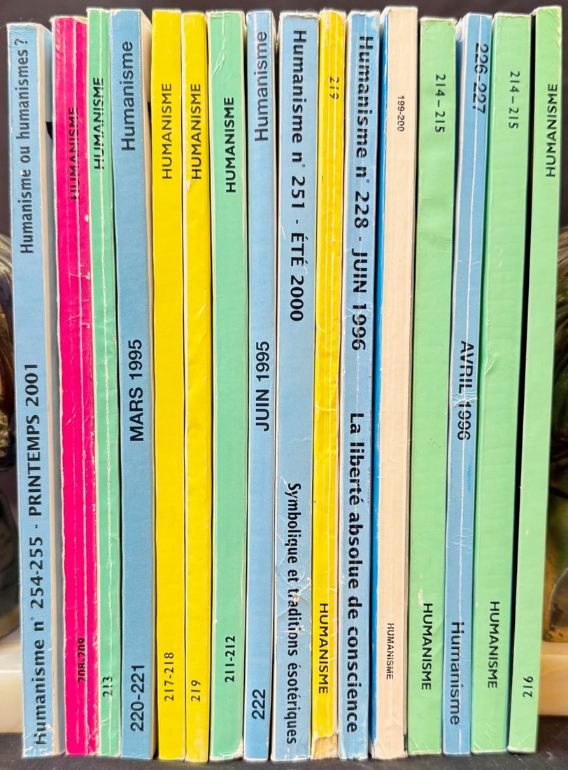 FRENCH ?HUMANISME? JOURNAL COLLECTION (1990s?2000s), GRAND ORIENT DE FRANCE, FROM THE ESTATE OF: A compelling and visually cohesive group of “Humanisme” journals, the official philosophical review of the Grand Orient de France, presented here as a curated working collection from the e