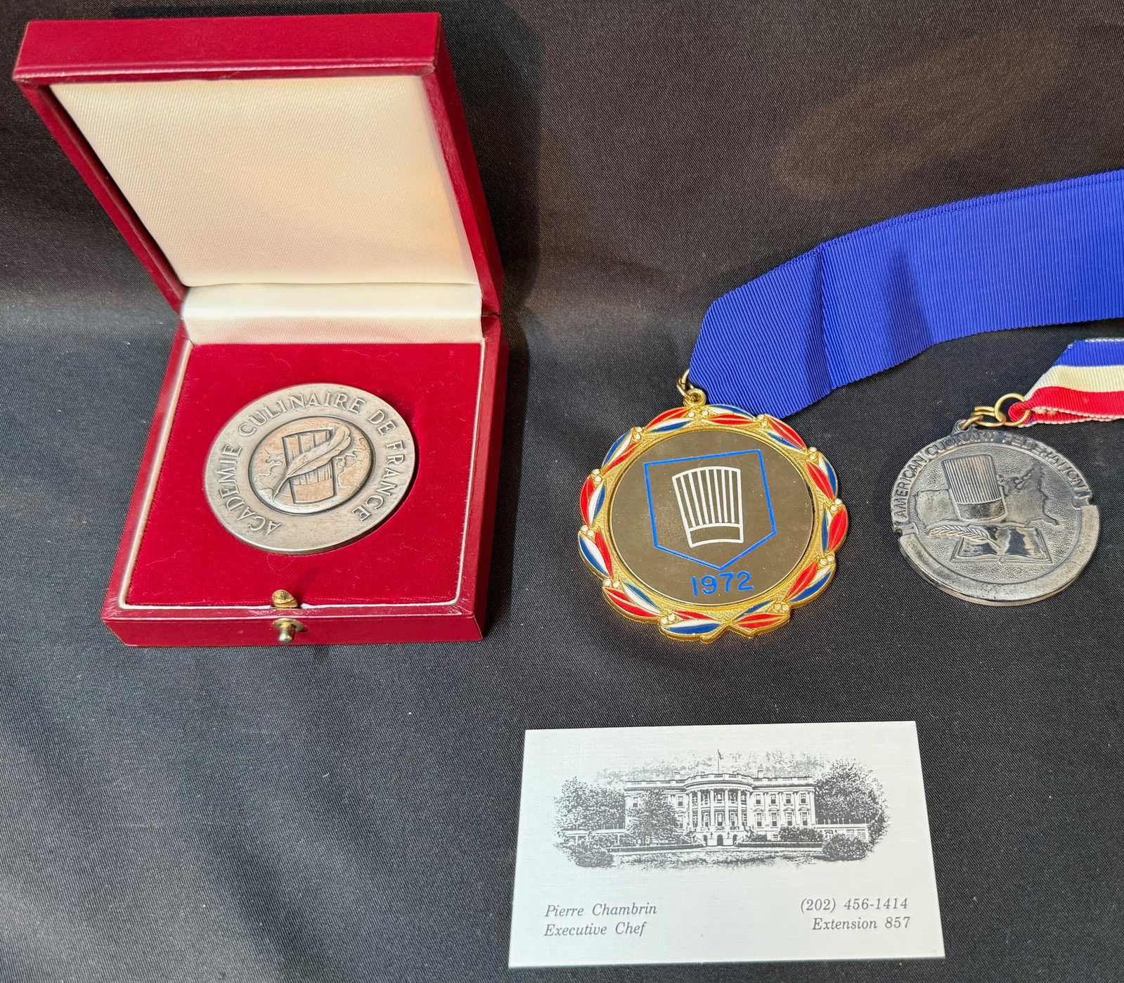 WHITE HOUSE CHEF PIERRE CHAMBRIN MEDAL GROUP, ACAD?MIE CULINAIRE DE FRANCE, AMERICAN CULINARY (1 of 8)