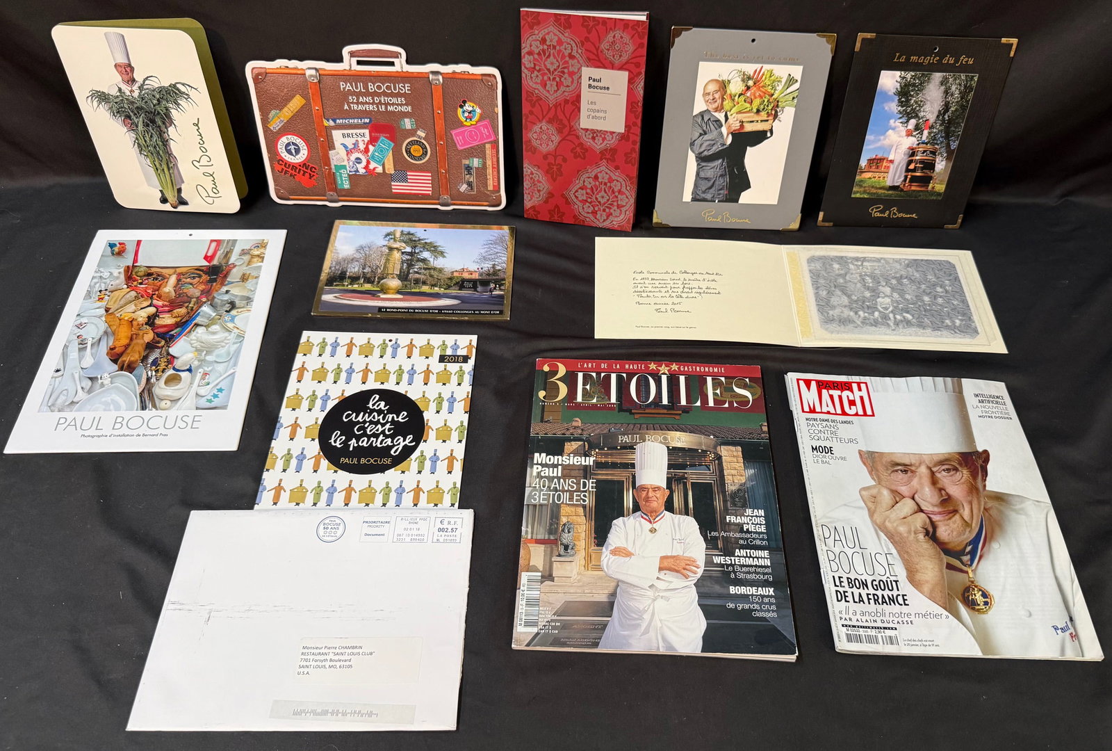 PAUL BOCUSE PERSONAL ARCHIVE, CHEF-TO-CHEF CORRESPONDENCE WITH WHITE HOUSE EXECUTIVE CHEF PIERRE: A rare and highly personal group of materials exchanged between Paul Bocuse—arguably the most influential chef of the modern era—and Pierre Chambrin, former White House Executive Chef, rep