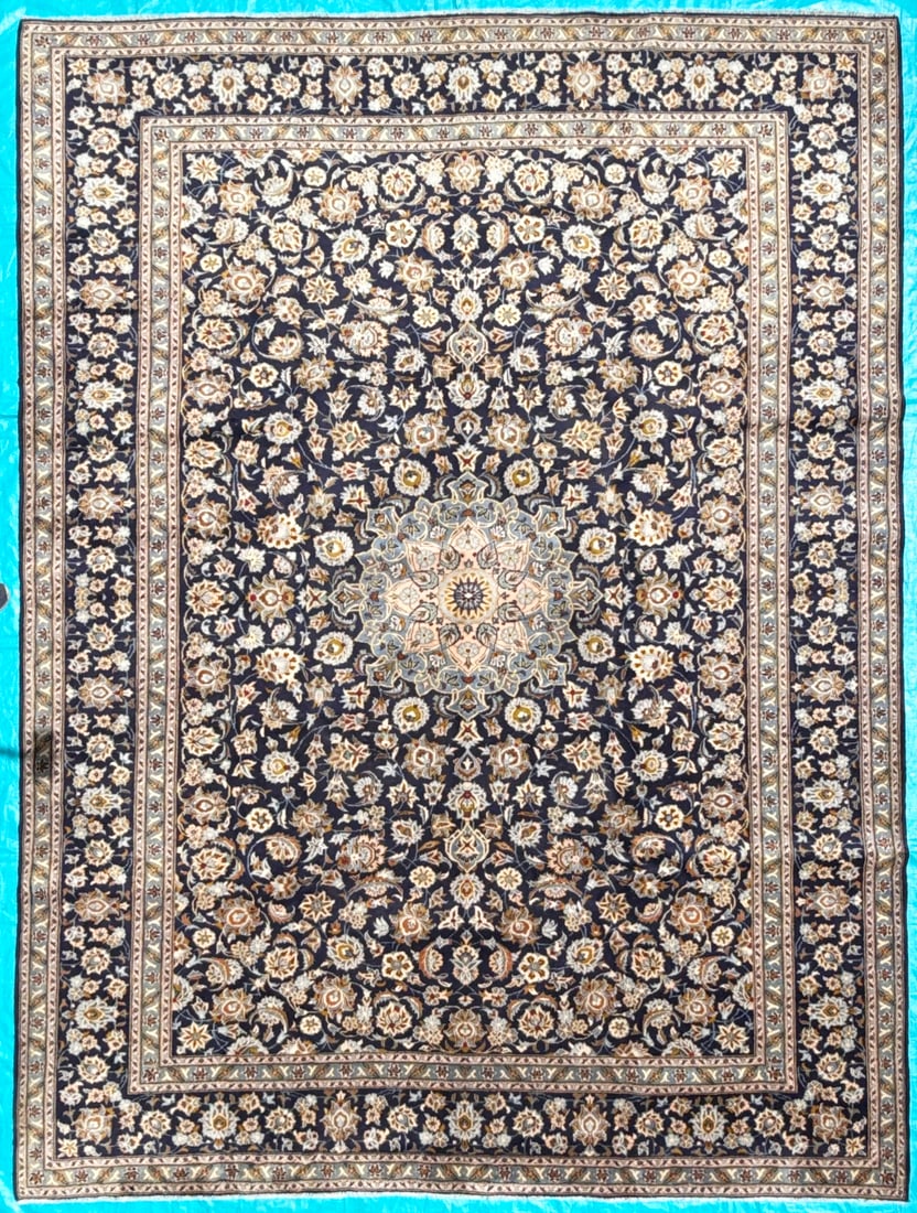 VINTAGE PERSIAN KASHAN HAND KNOTTED RUG, 10.0 x 13.3 (305cm x 404cm) (1 of 5)