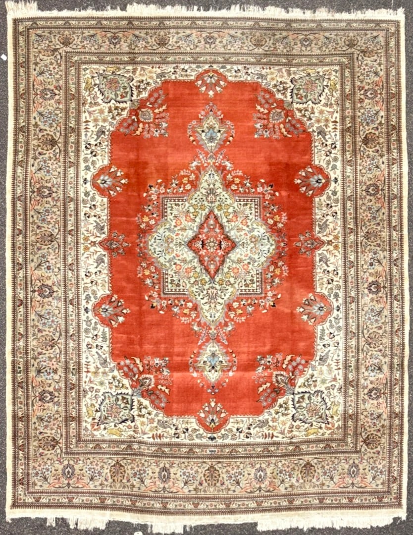 SIGNED PERSIAN TABRIZ HAND KNOTTED RUG, 9.11 x 12.6 (302cm x 381cm) (1 of 6)