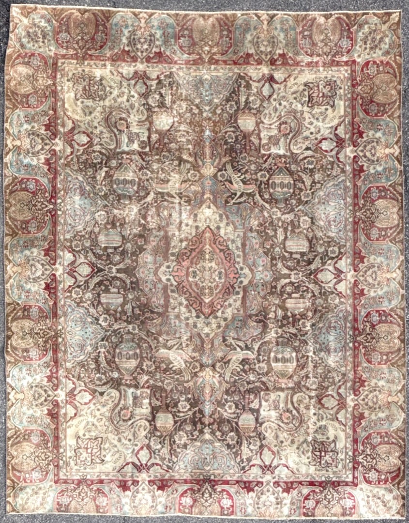 ANTIQUE PERSIAN KASHMAR ARCHEOLOGY HAND KNOTTED RUG, 9.8 x 12.0 (295cm x 366cm) (1 of 9)