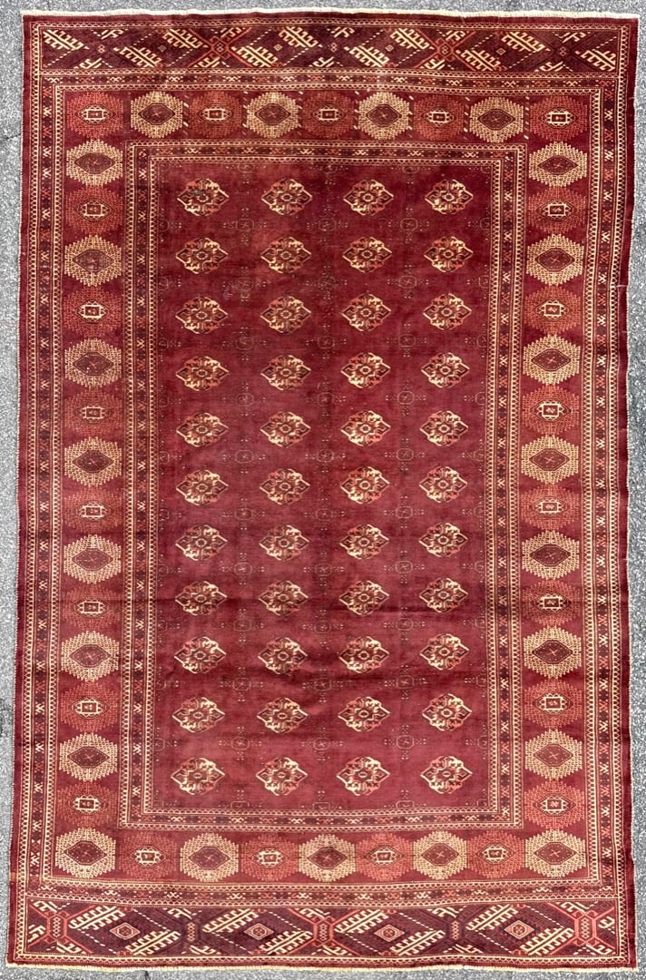 VINTAGE BUKHARA HAND KNOTTED RUG, 8.0 x 12.3 (244cm x 373cm) (1 of 5)
