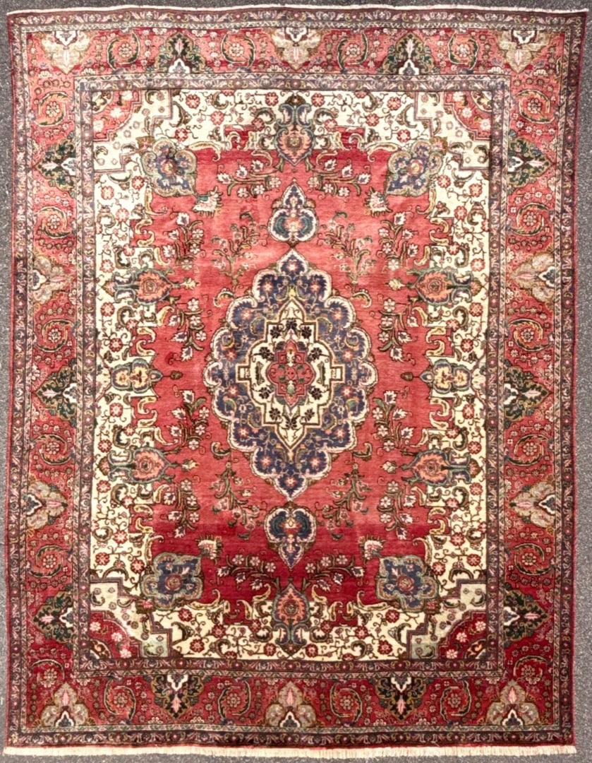 VINTAGE PERSIAN TABRIZ RUG HAND KNOTTED, 9.9 x 12.9 (297cm x 389cm) (1 of 5)