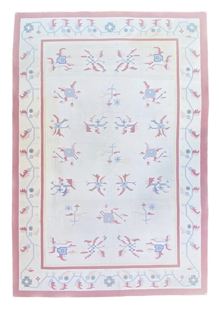 MANSION SIZED KILIM HAND KNOTTED RUG, 12.3 x 18.2 (373cm x 554cm): Mansion sized Kilim flat weave rug was hand knotted in Afghanistan of 100 percent natural wool and has flat weave cotton piles and is in like new condition. Beautiful colors with excellent q