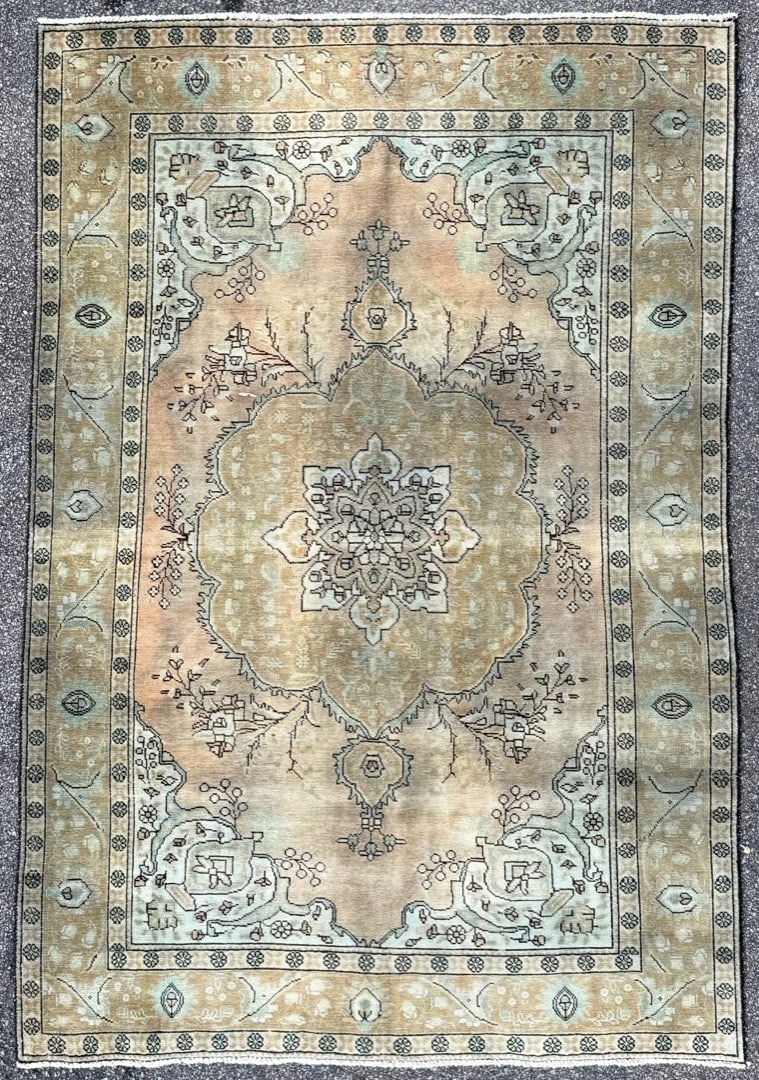 ANTIQUE PERSIAN TABRIZ HAND KNOTTED RUG, 6.7 x 9.5 (201cm x 287cm) (1 of 5)