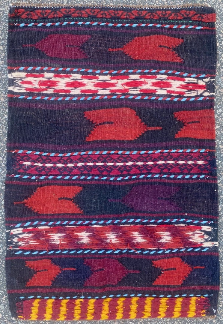 AFGHANI BALOUCH HAND KNOTTED RUG, 1.9 x 2.8 (53cm x 81cm): Afghani Balouch rug was hand knotted in Afghanistan of 100% natural wool. It has medium wool piles and is in like new condition. Beautiful colors with excellent quality, and no holes or