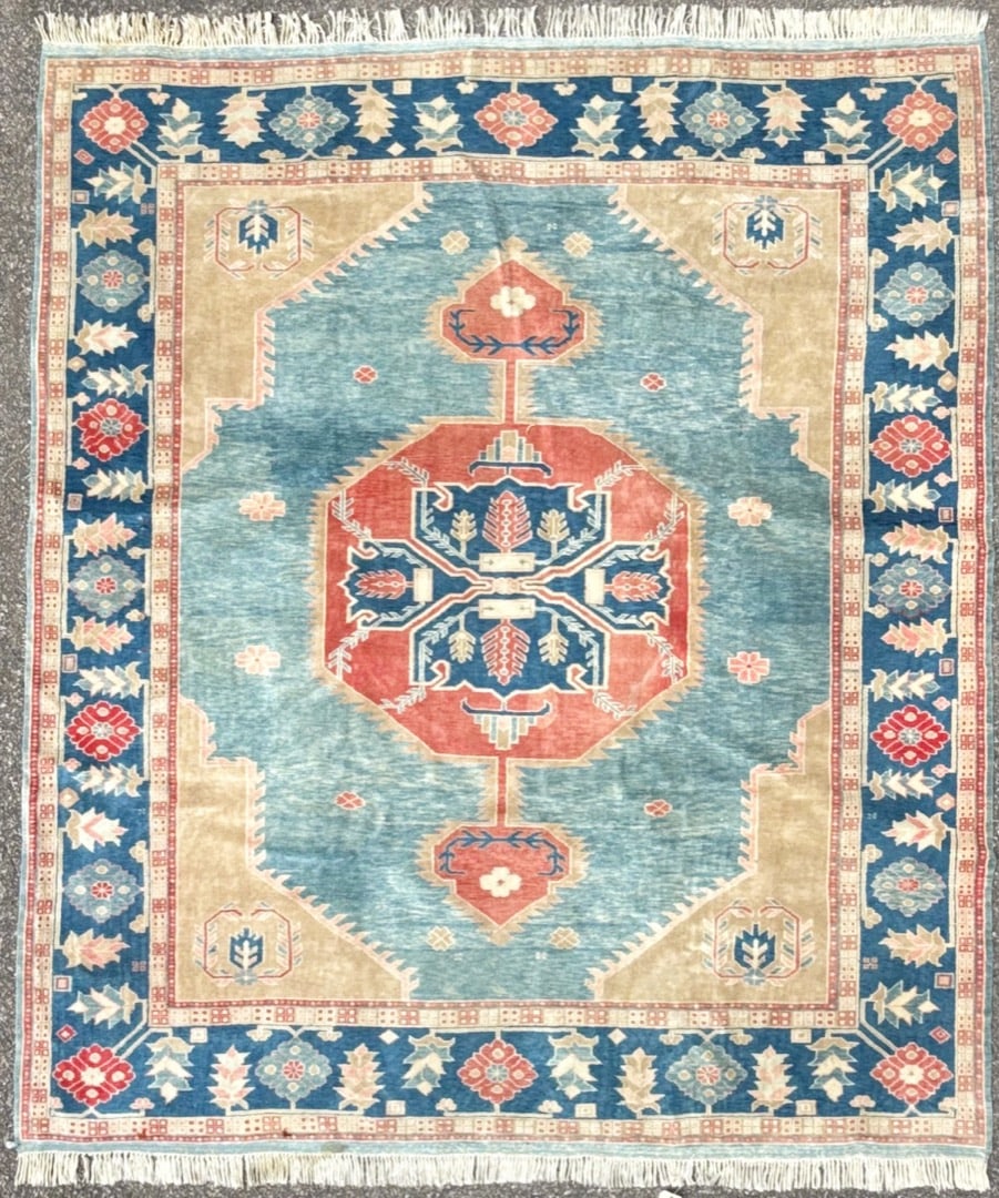 CAUCASIAN KAZAK HAND KNOTTED RUG, 8.5 x 9.9 (257cm x 297cm) (1 of 7)