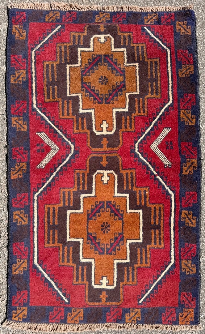 AFGHANI BALOUCH HAND KNOTTED RUG, 3.0 x 4.10 (91cm x 147cm) (1 of 3)