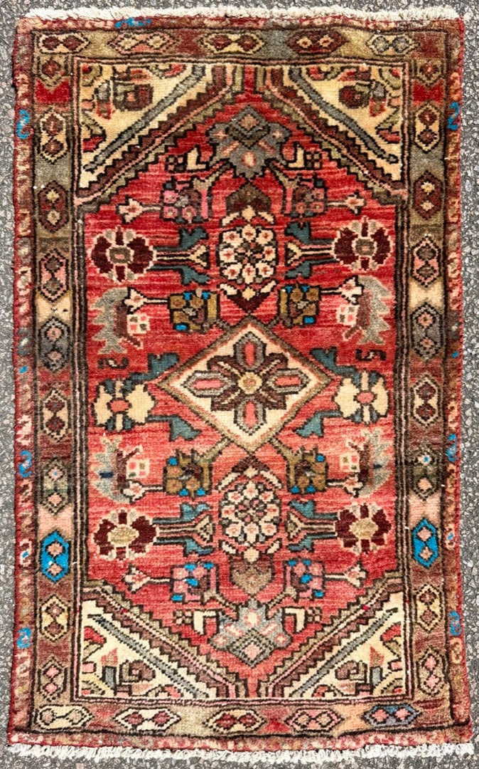 ANTIQUE PERSIAN HAMADAN HAND KNOTTED RUG, 2.0 x 3.3 (61cm x 99cm) (1 of 4)