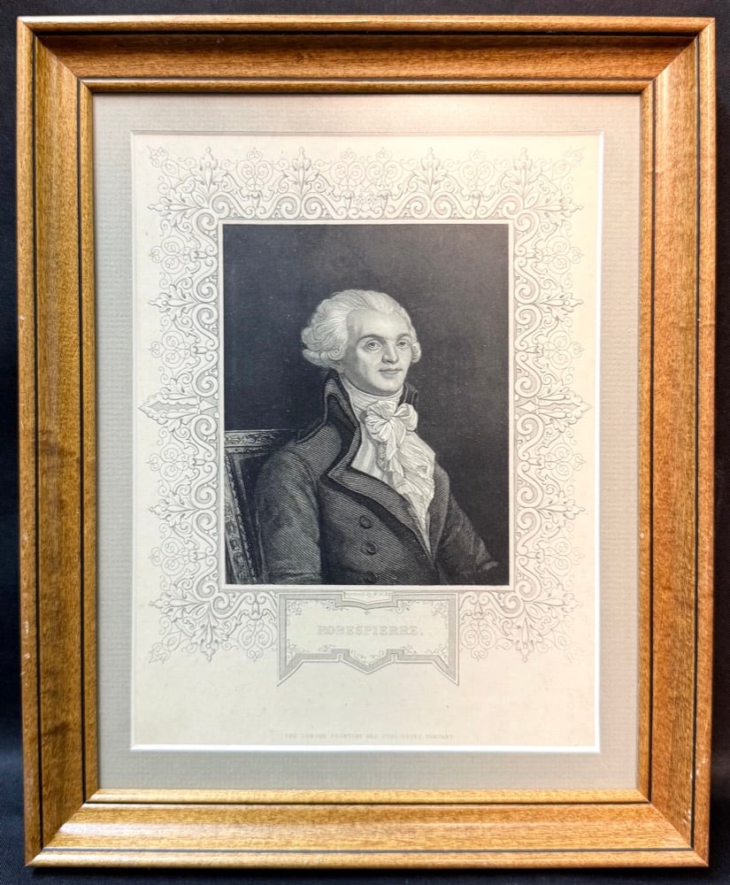 C. 1843 MAXIMILIEN ROBESPIERRE FRENCH REVOLUTION STEEL ENGRAVING BY W.H. MOTE, 9IN x 11IN (23cm x (1 of 7)