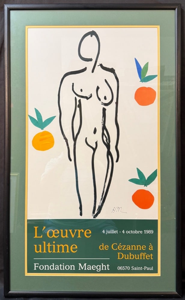 ORIGINAL HENRI MATISSE (1869-1954) FOUNDATION MAEGHT EXHIBITION POSTER FOR THE ULTIMATE WORK: FROM: Henri Matisse (1869-1954) original exhibition poster from the Foundation Maeght in Paris for L'œuvre ultime: de Cézanne à Dubuffet (The Ultimate Work: From Cezanne to Dubuffet) in 1989.