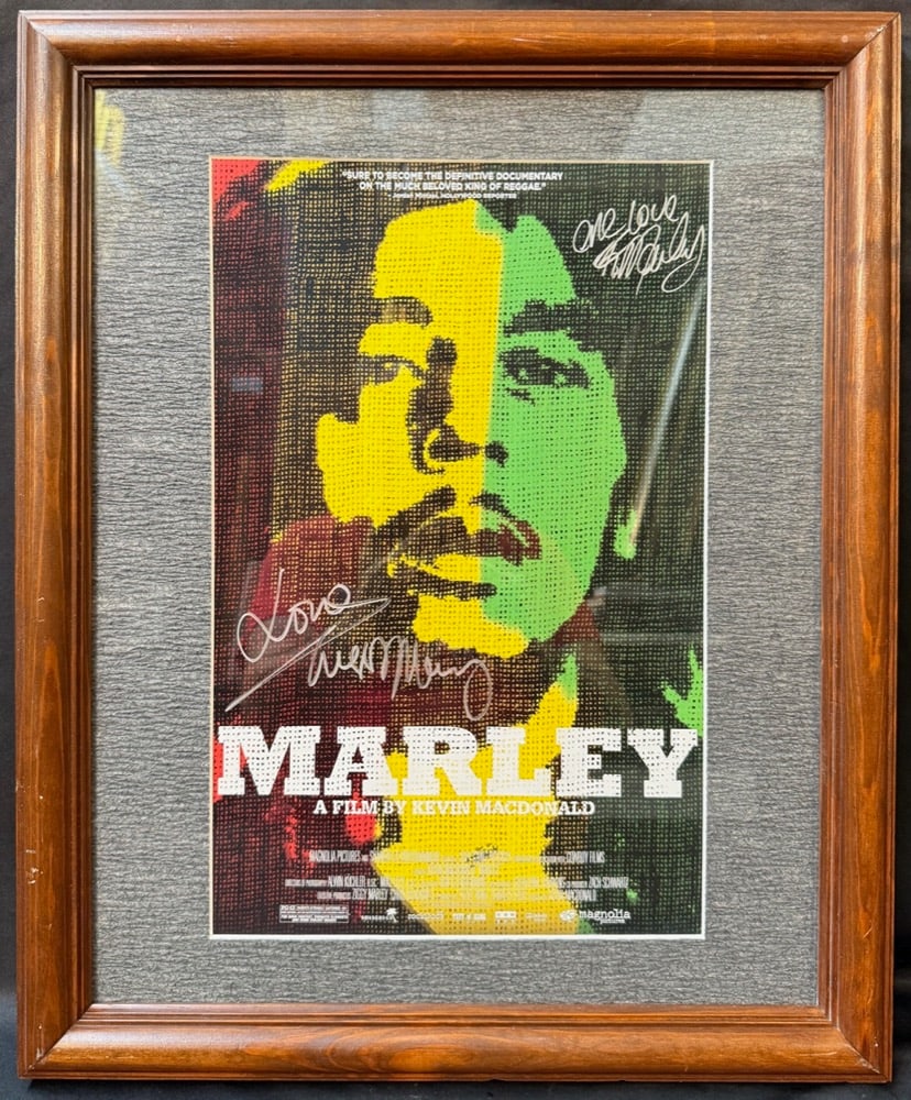 ZIGGY MARLEY AND RITA MARLEY DUAL-SIGNED ?MARLEY? FILM POSTER, OFFICIAL DOCUMENTARY IN 2012, 18.5IN (1 of 11)
