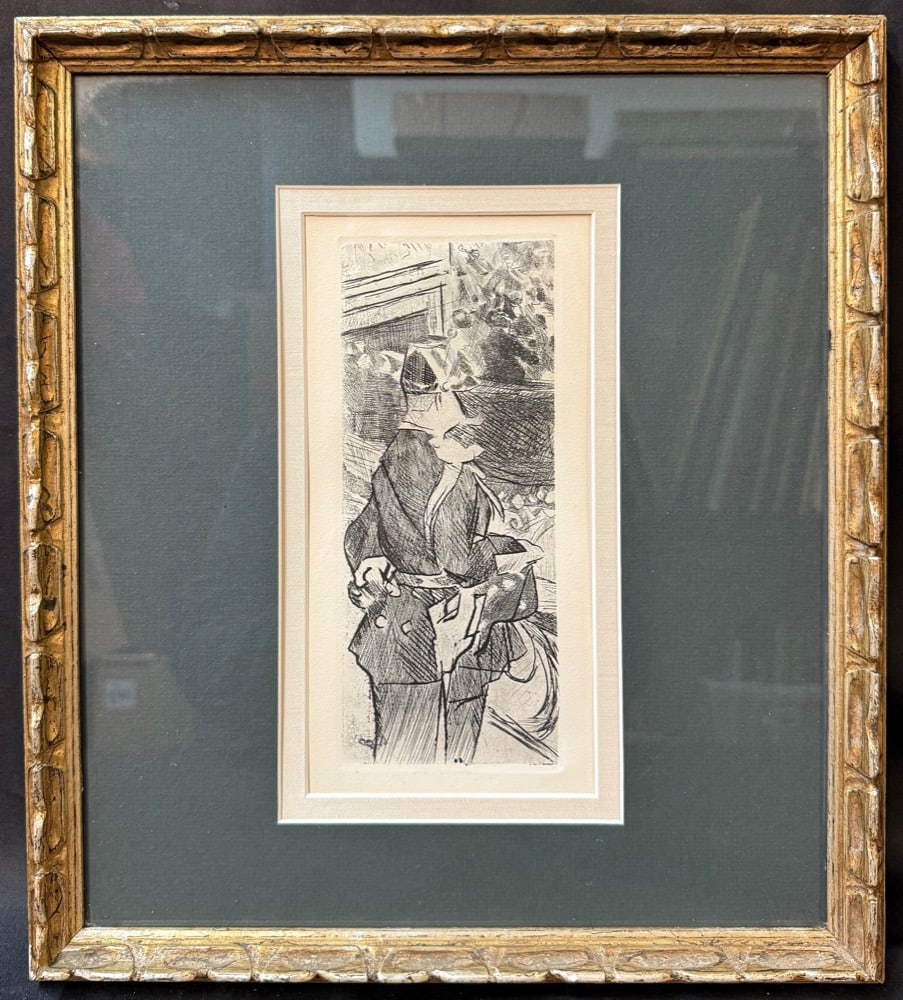 JACQUES VILLON (1875-1963) ETCHING TITLED FETE CHAMPETRE WITH COA, 14IN x 15.5IN (36cm x 39cm) (1 of 8)