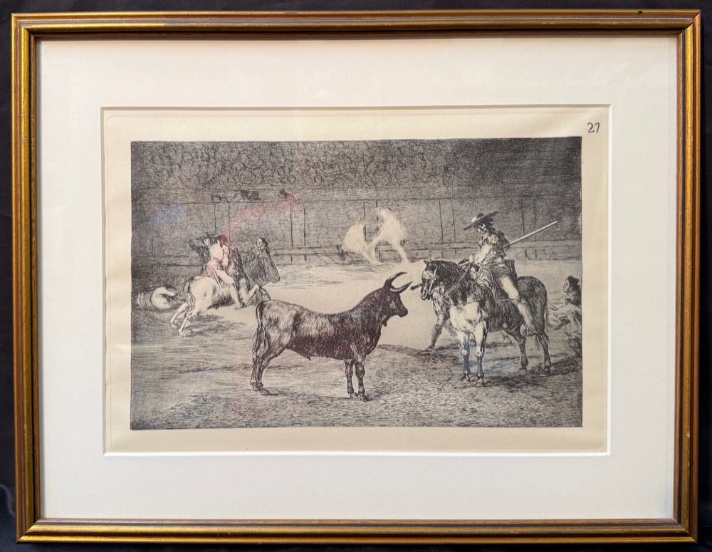 FRANCISCO JOSE DE GOYA Y LUCIENTES (1746-1828) ETCHING TITLED THE CELEBRATED PICADOR, 15IN x 19.25IN (1 of 11)