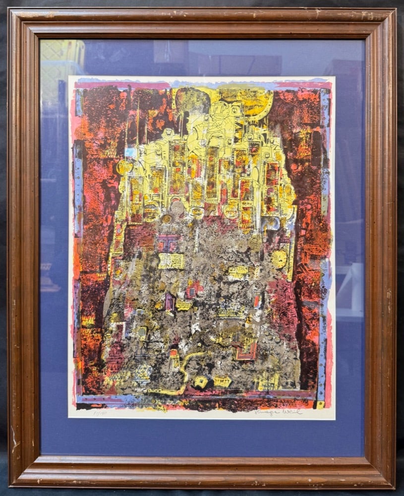 SHRAGA WEIL (1918-2009) HAND SIGNED, LIMITED-EDITION LITHOGRAPH, ISRAELI MODERNIST, 25.5IN x 31.5IN (1 of 6)