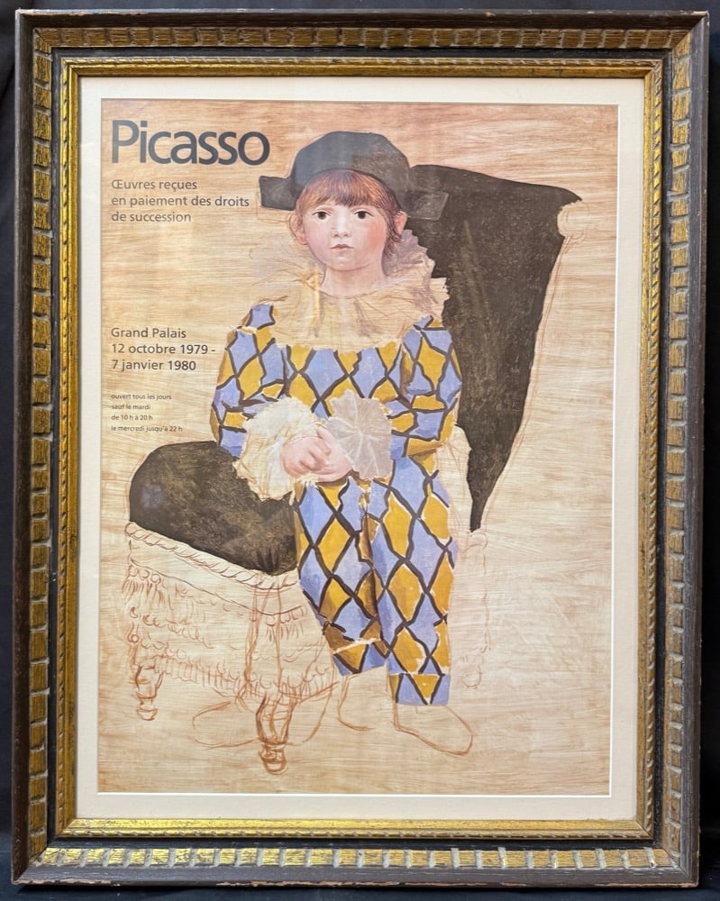 PABLO PICASSO (1881-1973) ORIGINAL, GRAND PALAIS EXHIBITION POSTER, 1979, 22IN x 28IN (56cm x 71cm): An elegant and authentic museum exhibition poster created for the landmark Grand Palais exhibition Picasso: Œuvres reçues en paiement des droits de succession, held from 12 October 1979