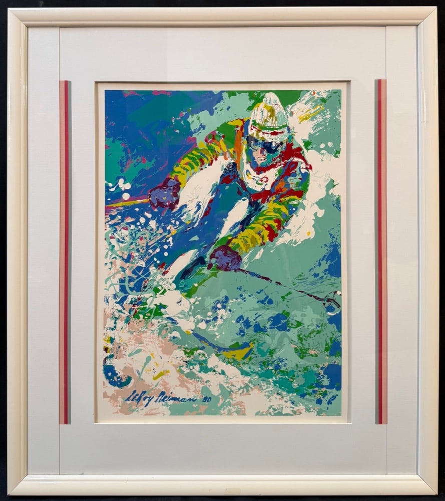 LEROY NEIMAN (1921-2012) SILKSCREEN SERIGRAPH TITLED OLYMPIC SKIER, 31IN X 35IN (79cm x 89cm) (1 of 4)
