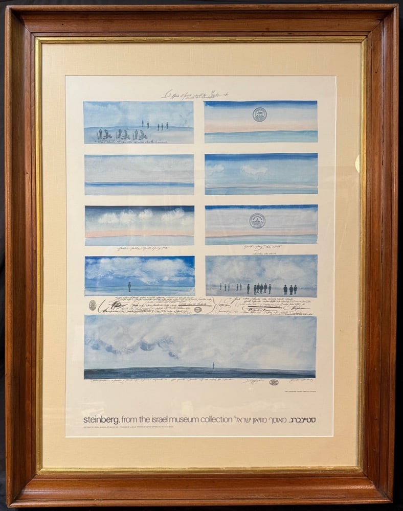 SAUL STEINBERG (1914-1999) ORIGINAL ART EXHIBIT POSTER, 36.5IN x 47.5IN (93cm x 121cm) (1 of 6)