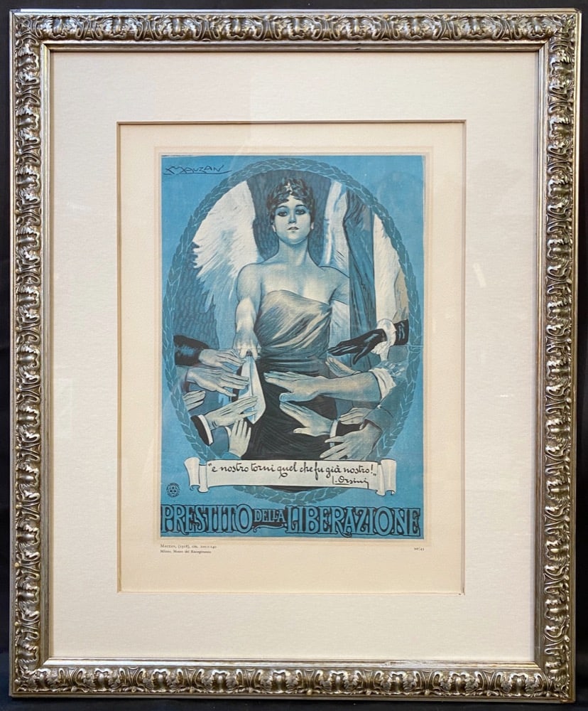 ACHILLE LUCIEN MAUZAN (1883-1952) LIMITED EDITION MUSEUM PRINT, 18.5IN x 23IN (47cm x 58.5cm): Limited edition museum print of Achille-Lucien Mauzan (1883-1952) World War I loan poster. It is after the original which was produced in 1918. It was produced by the Museo del Risorgimento and it is 