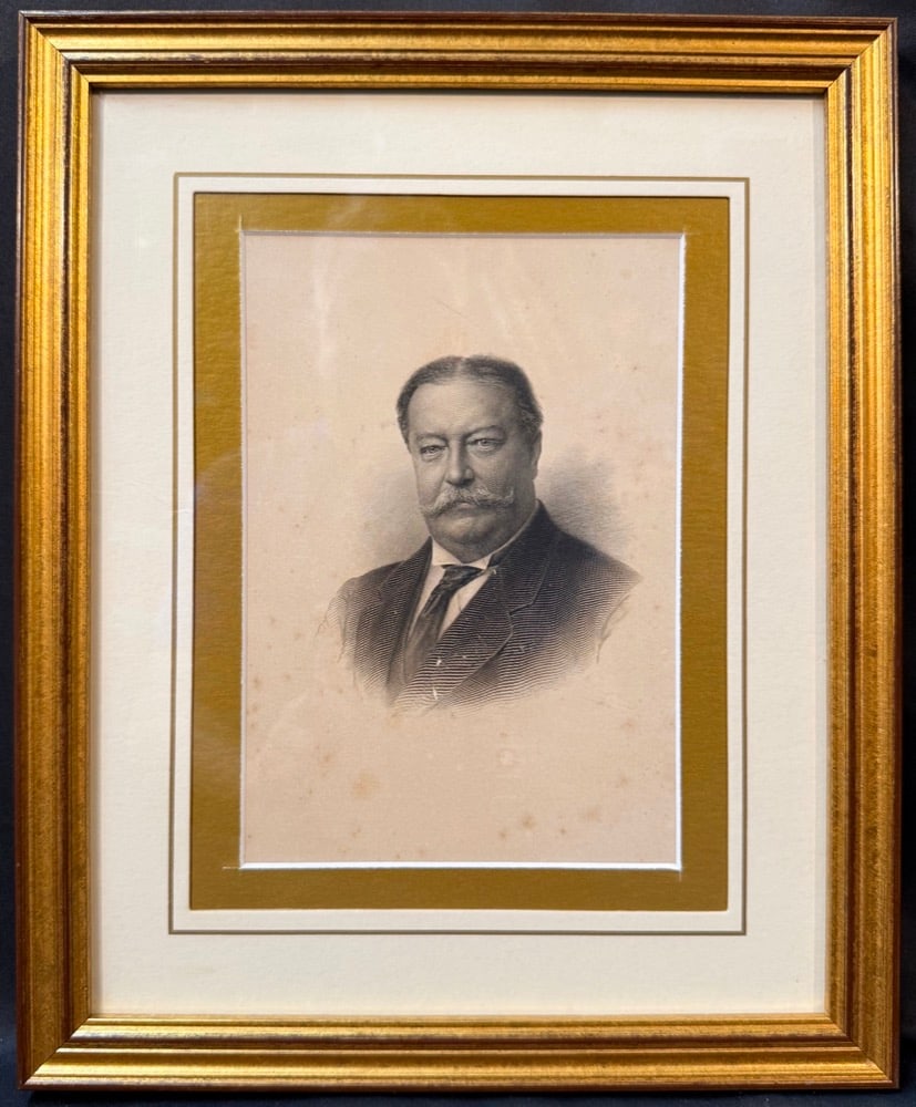 WILLIAM HOWARD TAFT ANTIQUE ENGRAVING BY G.F.C. SMILLIE, A NOTED U.S. BANKNOTE, BUREAU OF ENGRAVING (1 of 6)