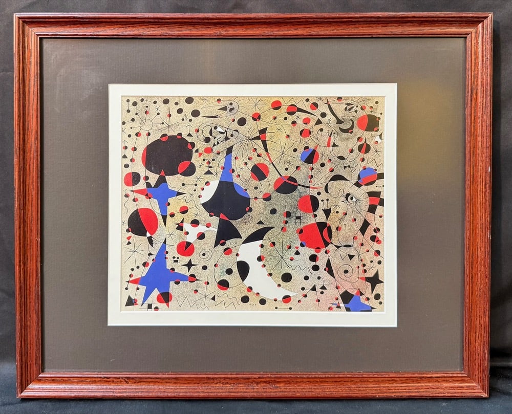 JOAN MIRO (1893-1983) LITHOGRAPH TITLED THE NIGHTINGALE?S SONG AT MIDNIGHT AND MORNING RAIN, 17IN x (1 of 4)