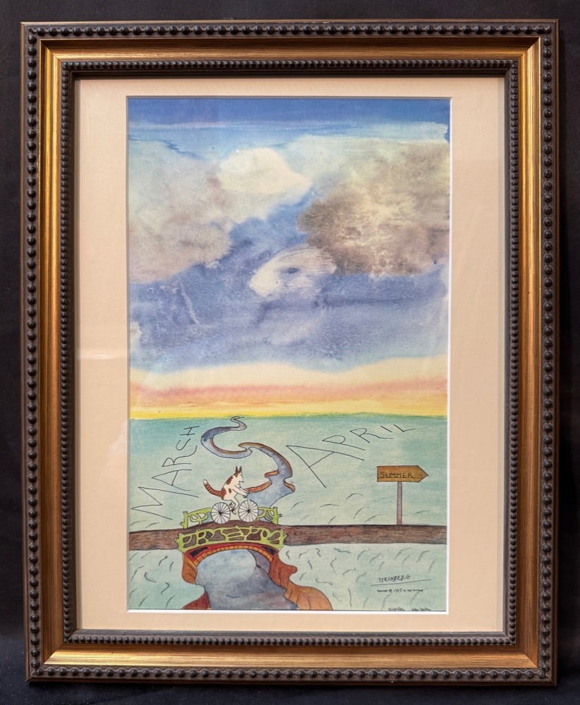 SAUL STEINBERG (1914-1999) ORIGINAL LITHOGRAPH TITLED SUMMER, 12.5IN x 15.5IN (32cm x 39cm) (1 of 3)