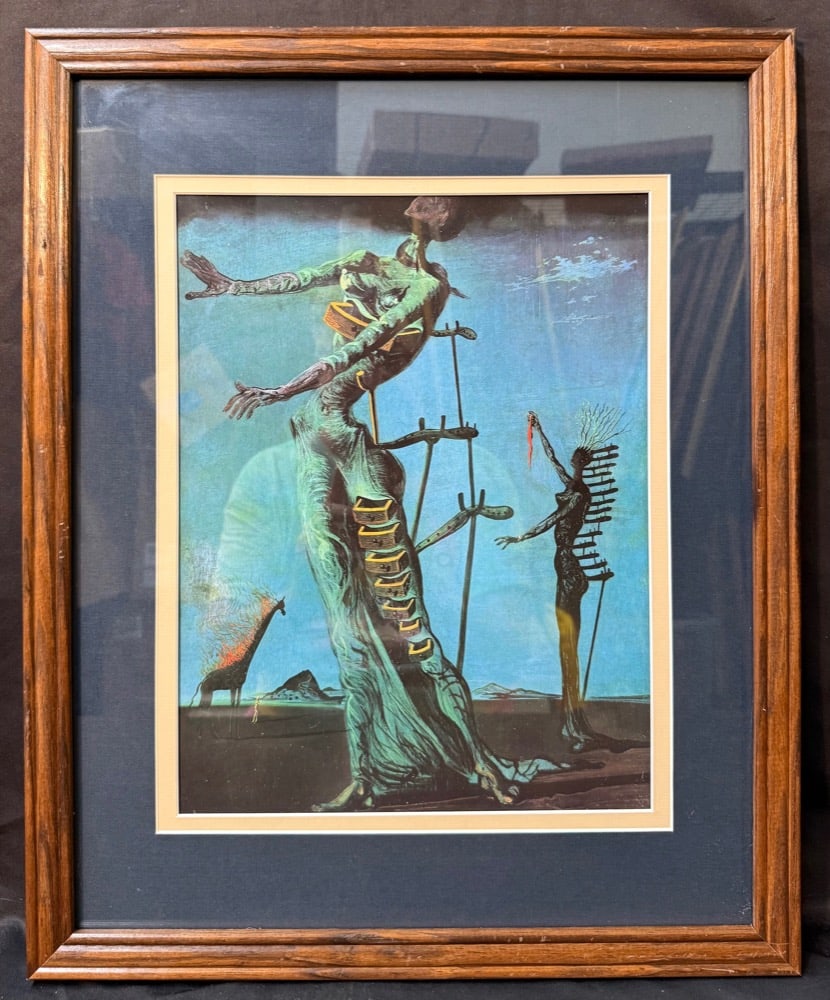 SALVADOR DALI (1904-1989) LITHOGRAPH TITLED THE BURNING GIRAFFE, 18IN x 22IN (46cm x 56cm): Salvador Dali (1904-1989) authorized lithograph which is titled The Burning Giraffe. This piece is after the original which was painted in 1936 and is now part of the collection at the Kunstmuseum in 