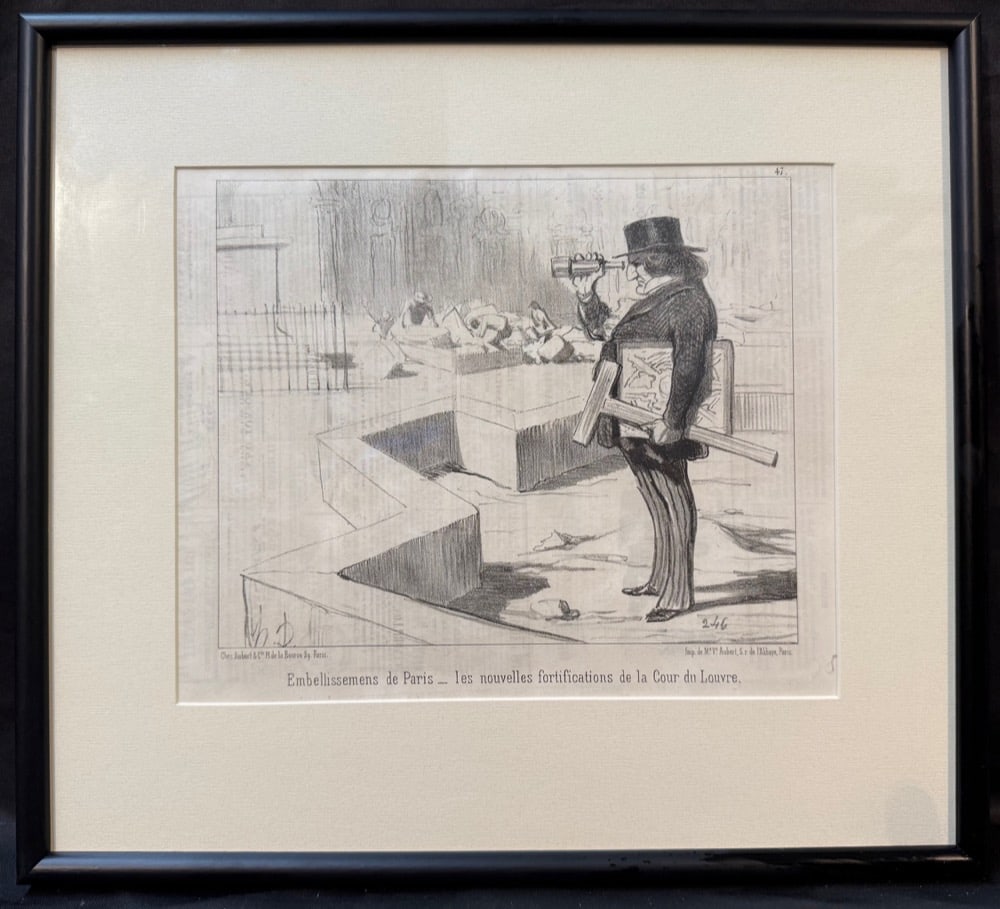 HONORE DAUMIER (1808-1879) ORIGINAL LITHOGRAPH TITLED EMBELLISSEMENS DE PARIS, 15.5IN x 17IN (39cm x (1 of 5)