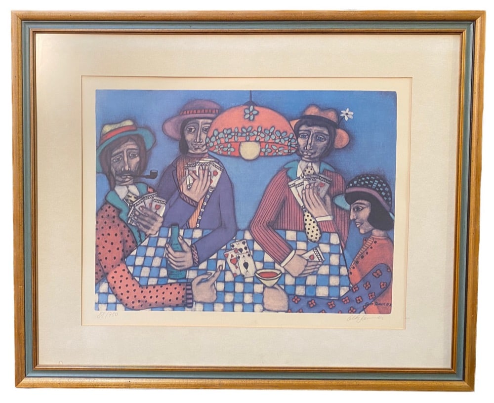 ELKE SOMMER (1940) LIMITED EDITION, HAND SIGNED LITHOGRAPH TITLED THE GAMBLERS ? 28IN x 33IN (1 of 6)