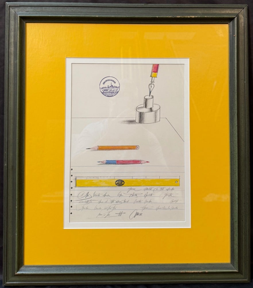 SAUL STEINBERG (1914-1999) ORIGINAL LITHOGRAPH TITLED PAPETERIE, 21.5IN x 24.5IN (55cm x 62cm) (1 of 4)