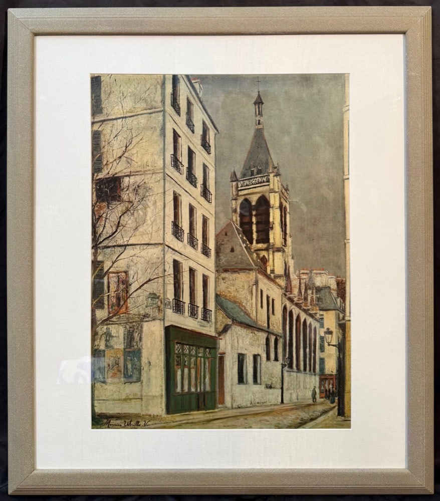 MAURICE UTRILLO (1883-1955) LITHOGRAPH TITLED THE CHURCH OF SAINT-SEVERIN, 27.5IN x 31.5IN (70cm x (1 of 6)