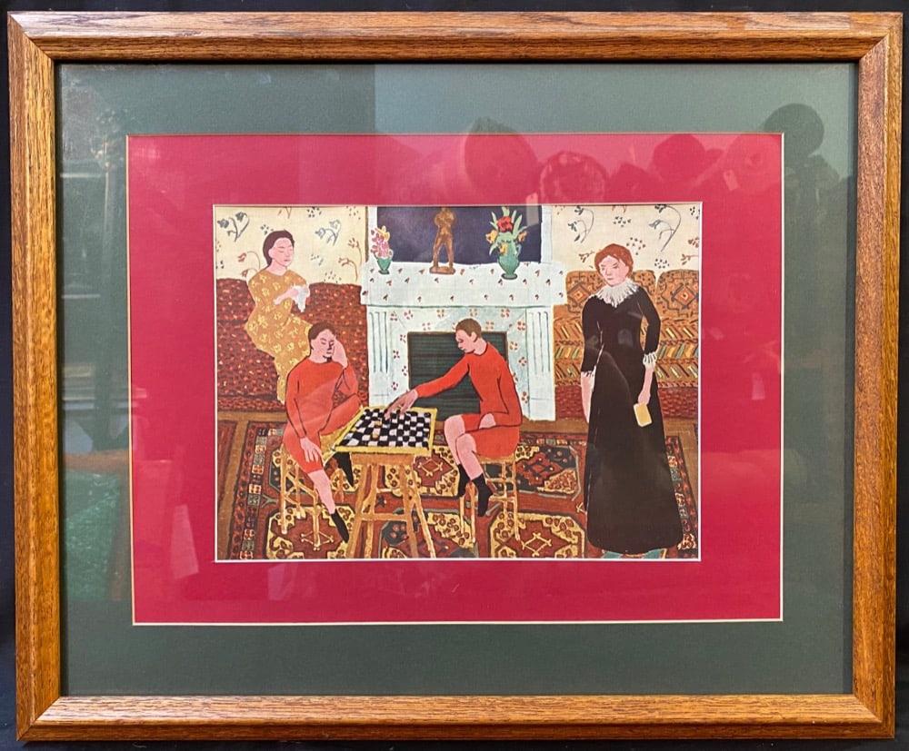 HENRI MATISSE (1869-1954) LITHOGRAPH TITLED PORTRAIT DE FAMILLE, 18.5IN x 22.5IN (47cm x 57cm): Henri Matisse (1869-1954) lithograph titled Portrait de Famille. It is after the original which was painted in 1910 and hangs in Pushkin Museum in Moscow. This piece was produced in the Soviet Union i