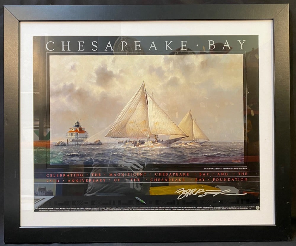 JOHN MORTON BARBER (1948) 25TH ANNIVERSARY OF THE CHESAPEAKE FOUNDATION POSTER, 29.5IN x 35.5IN (1 of 4)