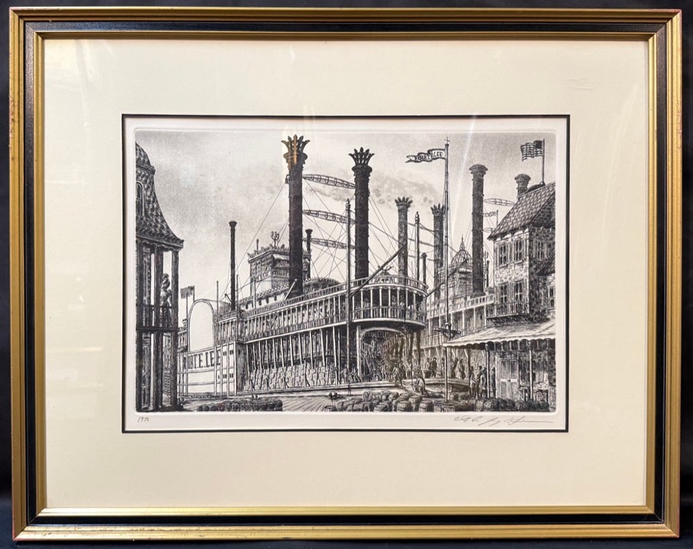 ALAN JAY GAINES (1934) TITLED ROBERT E. LEE, LIMITED EDITION, SIGNED, MISSISSIPPI RIVER STEAMBOAT (1 of 5)