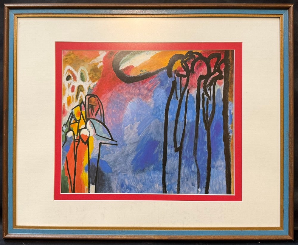 WASSILY KANDINSKY (1866-1944) LITHOGRAPH TITLED IMPROVISATION 19, 17.5IN x 21.5IN (44cm x 54cm): Wassily Kandinsky (1866-1944) authorized lithograph titled Improvisation 19 and it is after the original which was painted in 1911 and is now part of the collection at the Stadtische Galerie im Lenbac