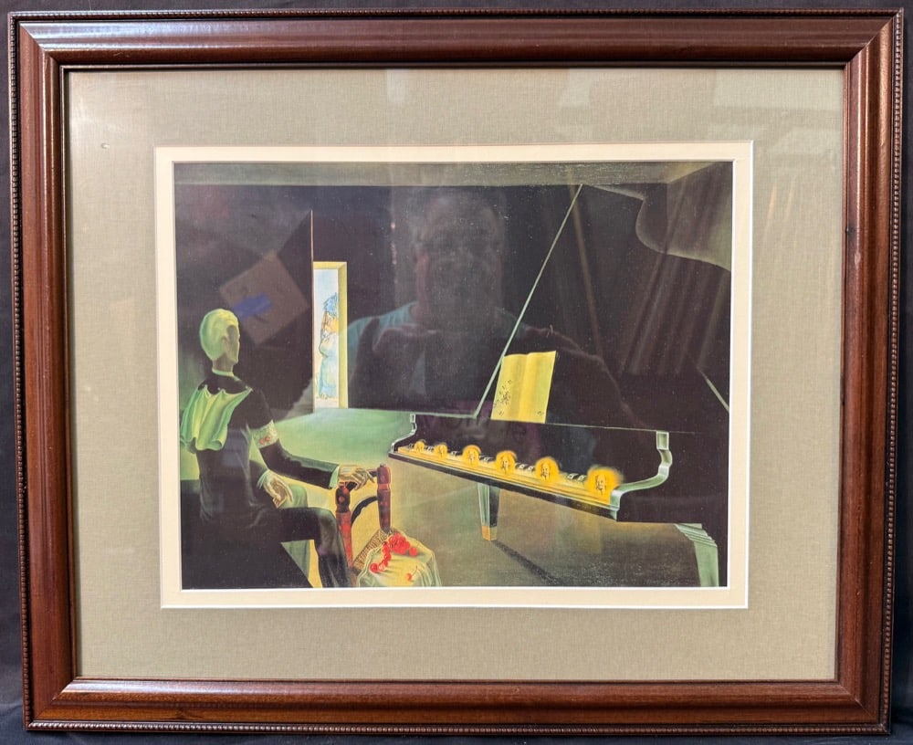 SALVADOR DALI (1904-1989) LITHOGRAPH TITLED PARTIAL ILLUSION. SIX APPARITIONS OF LENIN ON A PIANO,: Salvador Dali (1904-1989) authorized lithograph which is titled Partial Illusion. Six Apparitions of Lenin on a Piano. This piece is after the original which was painted in 1931 and is now part of the