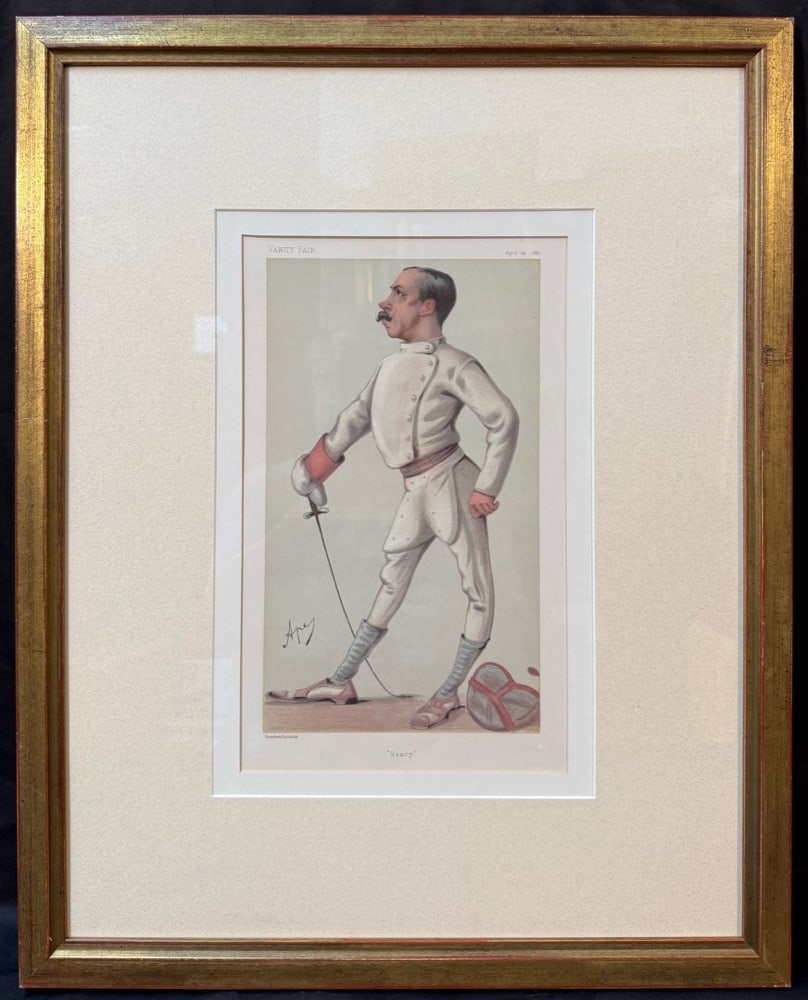 ORIGINAL VANITY FAIR CARICATURE OF LIEUTENANT-COLONEL HENRY STRACEY WITH COA, 1880, 20IN x 25IN (1 of 10)