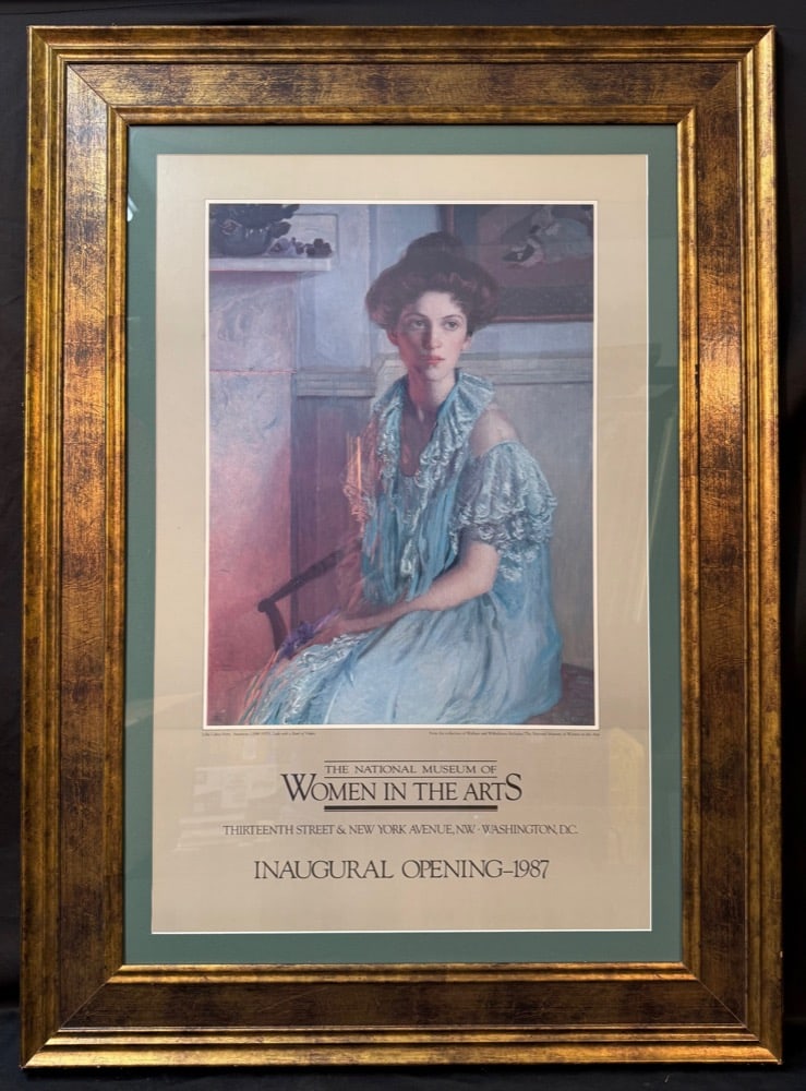 ORIGINAL EXHIBITION POSTER FOR THE OPENING OF THE NATIONAL MUSEUM OF THE WOMEN IN THE ART?S MUSEUM,: Original vintage poster advertising the exhibition for the inaugural opening of the National Museum of Women in the Arts in Washington, D.C., in 1987. The underlying piece is titled Lady with a B