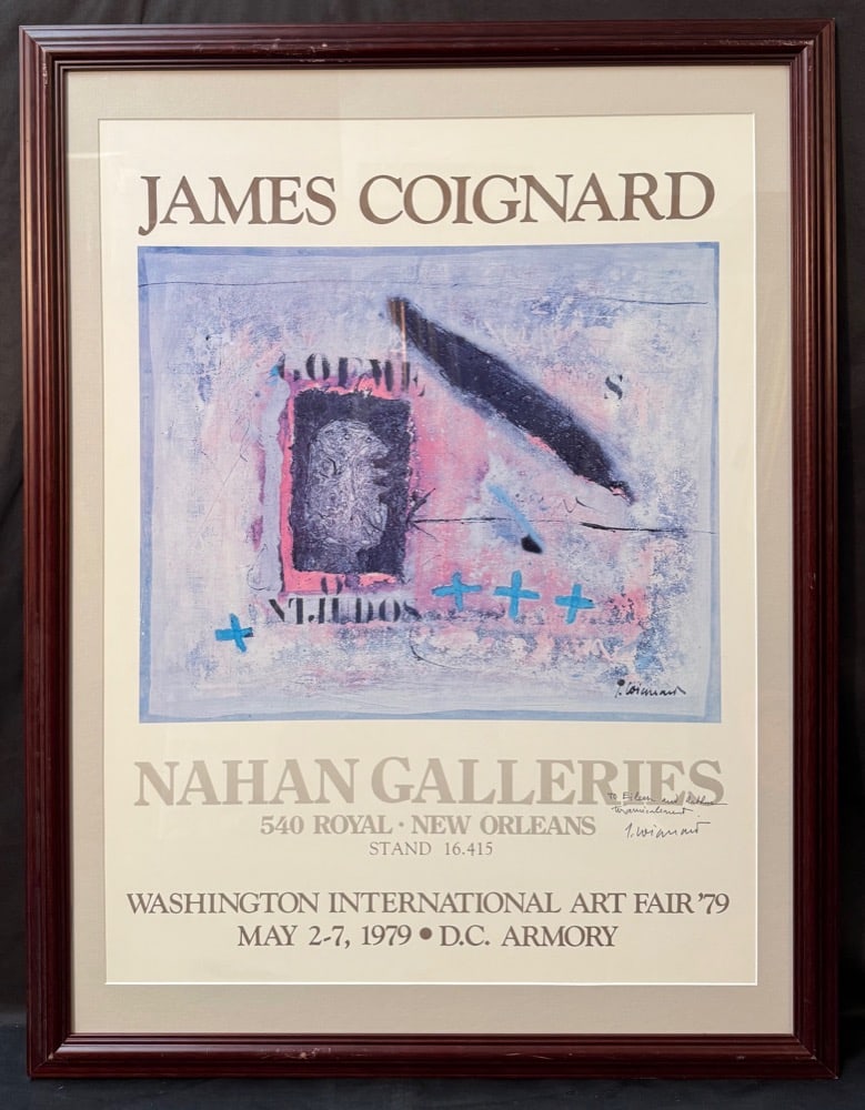 ORIGINAL JAMES COIGNARD (1925-2008) HAND SIGNED, NAHAN GALLERIES ART EXHIBITION POSTER, 27.5IN x (1 of 6)