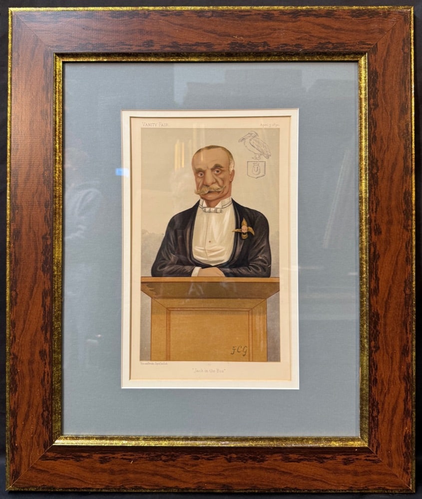 ORIGINAL VANITY FAIR CARICATURE OF BERNARD ANGLE WITH COA, 1890, 21.5IN x 25.5IN (55cm x 65cm) (1 of 6)