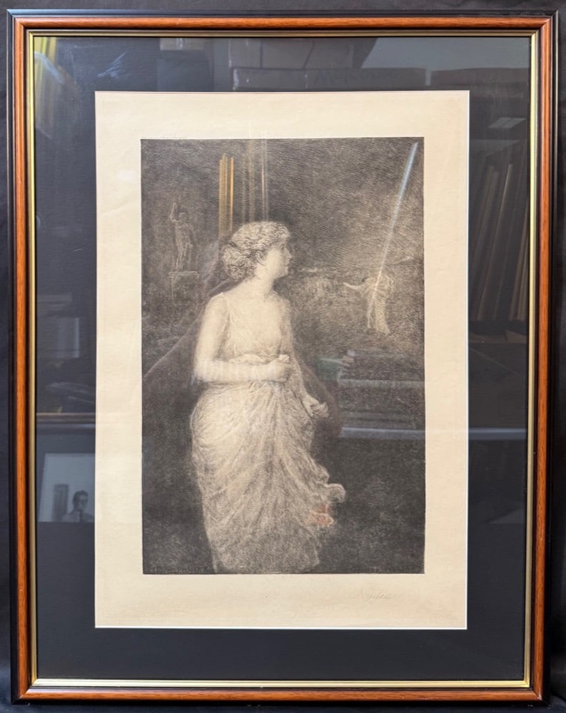 STEPHEN FERRIS (1835-1915) ORIGINAL ETCHING TITLED ?NYDIA?, CIRCA 1882, ROMANTIC CLASSICAL FIGURE, (1 of 9)