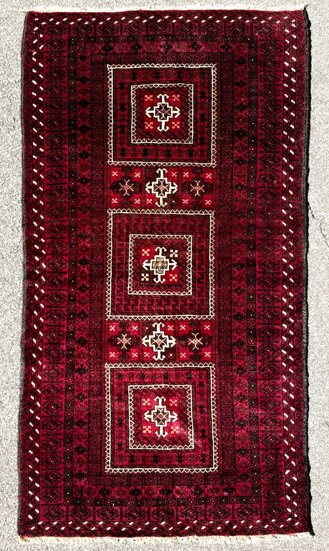 VINTAGE TURKEMAN HAND KNOTTED RUG, 4.2 x 7.6 (127cm x 229cm) (1 of 5)
